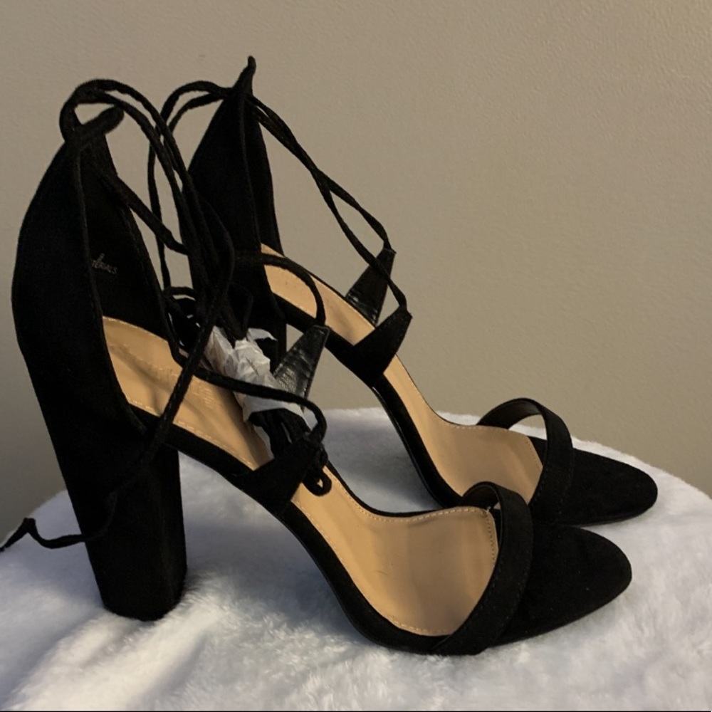 Black chunky heel